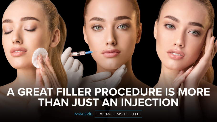 Three women with hands on their faces with text that reads "a great filler procedure is more than just an injection"