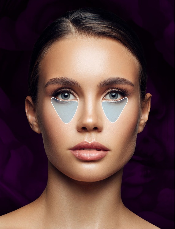 Model with under eye area highlighted